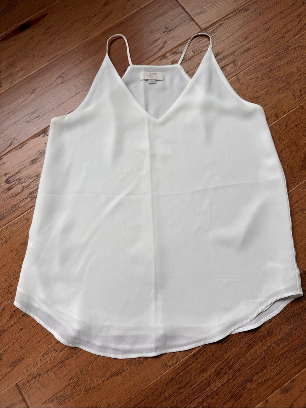 LOFT White V-Neck Spaghetti Strap Cami